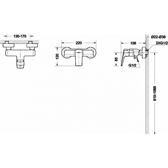 Смеситель для душа BRAVAT Real F9121179CP-01 хром