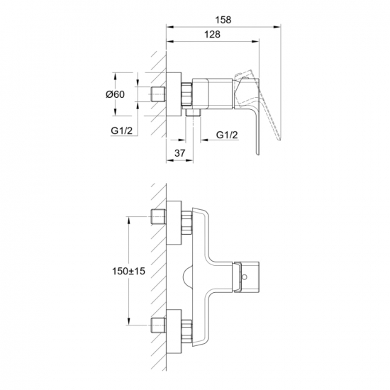 Смеситель для душа CERSANIT Geo A63041 хром