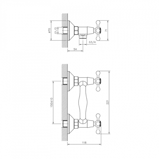 Смеситель для душа DECOROOM DR54055 хром
