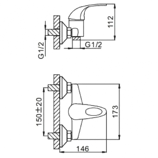 Смеситель для душа FRAP H02 F2002-B хром