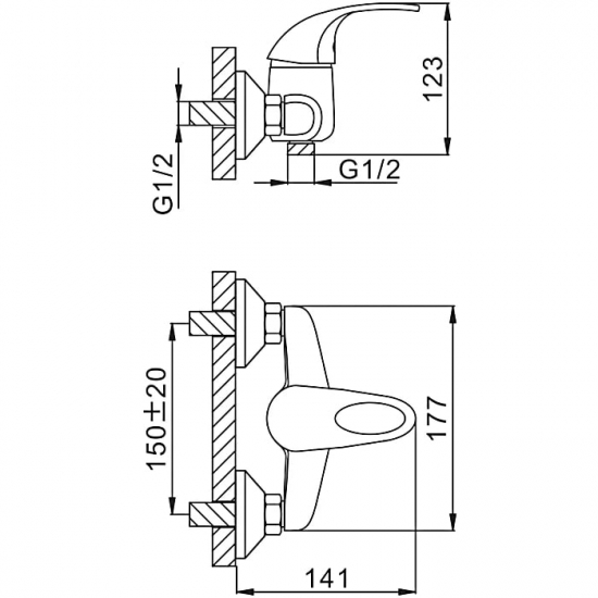 Смеситель для душа FRAP H03 F2003 хром