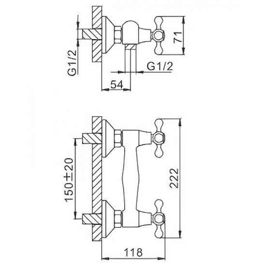 Смеситель для душа FRAP H08 F2008 хром