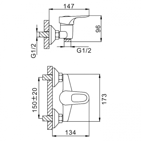 Смеситель для душа FRAP H28 F2028-B хром