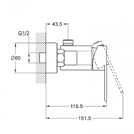 Смеситель для душа GLAUF NEB5-A123