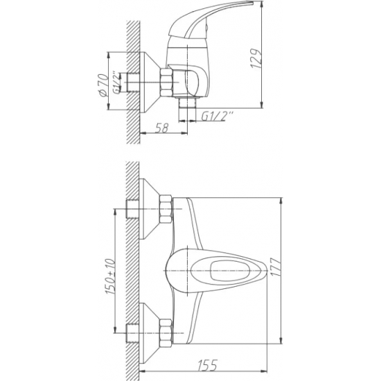 Смеситель для душа HAIBA HB2003 хром