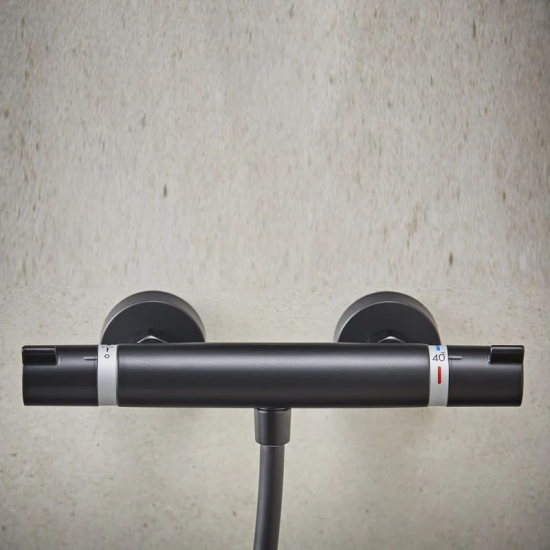 Смеситель для душа HANSGROHE Ecostat Comfort 13116670 с термостатом, матовый чёрный