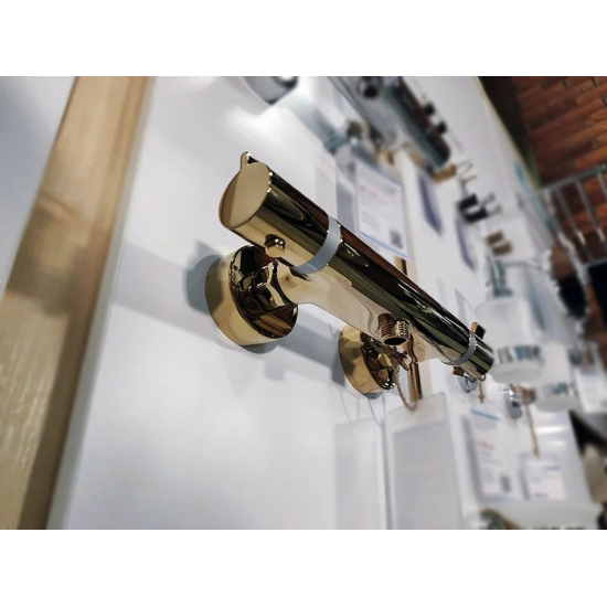 Смеситель для душа HANSGROHE Ecostat Comfort 13116990 с термостатом, полированное золото