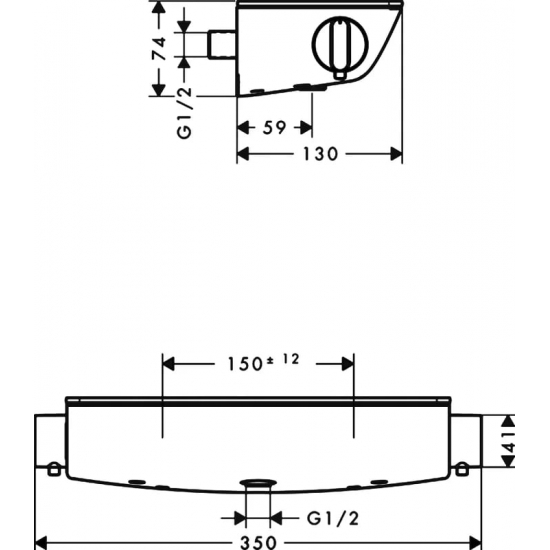 Смеситель для душа HANSGROHE Ecostat Select 13161400 с термостатом, хром/белый