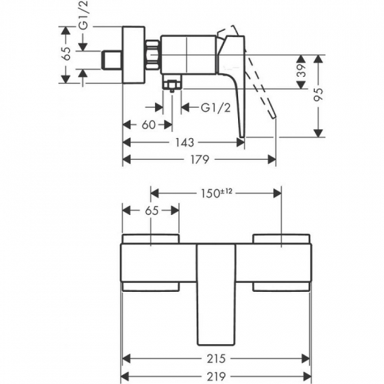Смеситель для душа HANSGROHE Metropol 32560000 хром