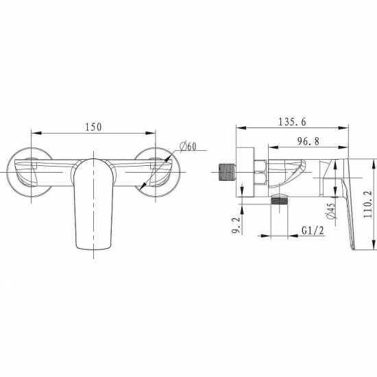 Смеситель для душа KAISER Atrio 60077 белый/хром