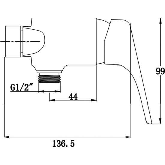 Смеситель для душа KAISER Eco 00077 хром