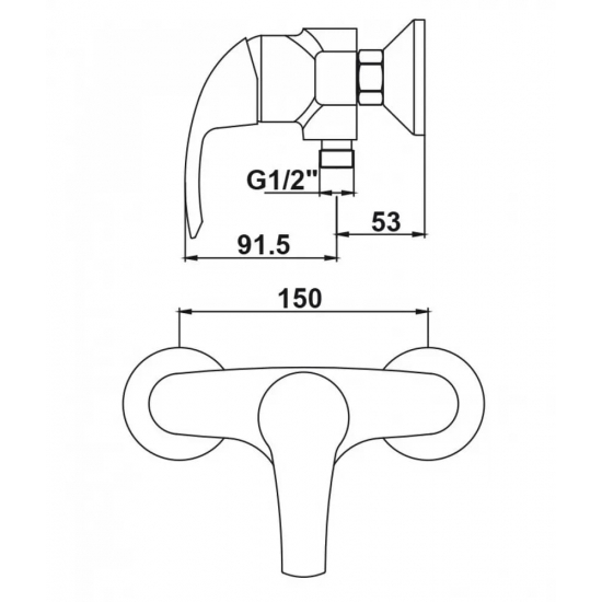 Смеситель для душа KAISER Nova 23077 хром