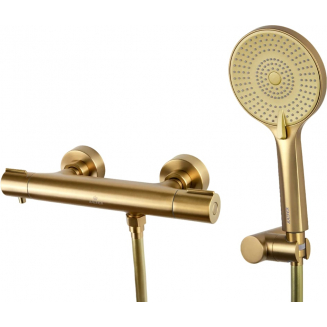 Смеситель для душа KAISER Serio 05377-3 с термостатом, шлифованное золото