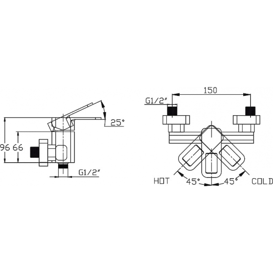 Смеситель для душа KAISER Sharp 64077 хром