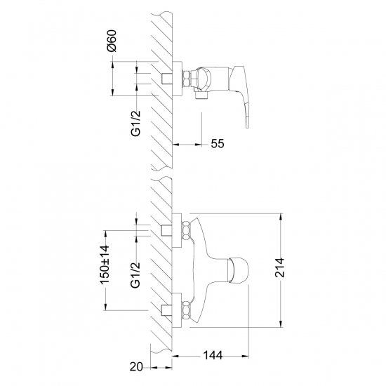 Смеситель для душа LEMARK Linara LM0403C хром