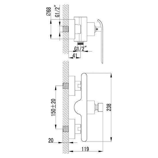 Смеситель для душа LEMARK Melange LM4903CW белый/хром