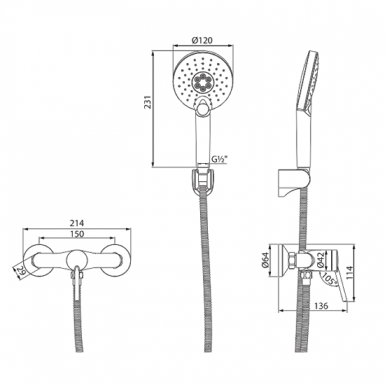 Смеситель для душа LEMARK Minima LM3803C хром