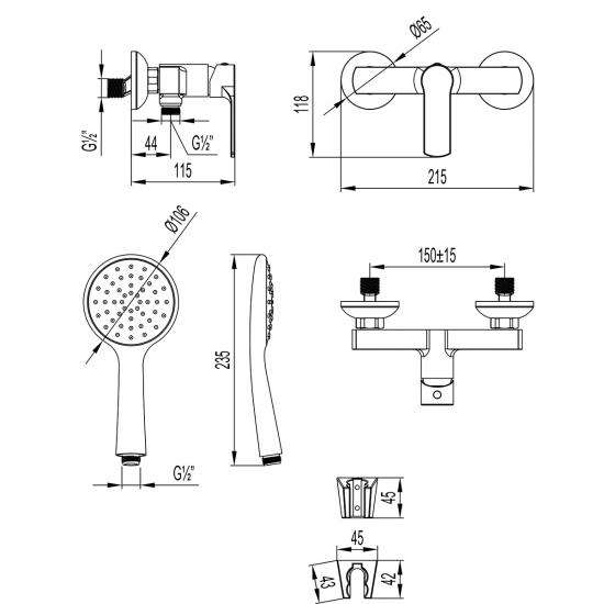 Смеситель для душа LEMARK Plus Grace LM1533C хром