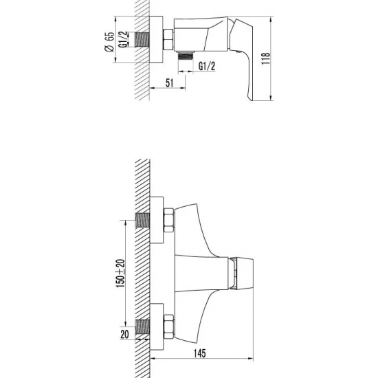 Смеситель для душа LEMARK Unit LM4503C хром