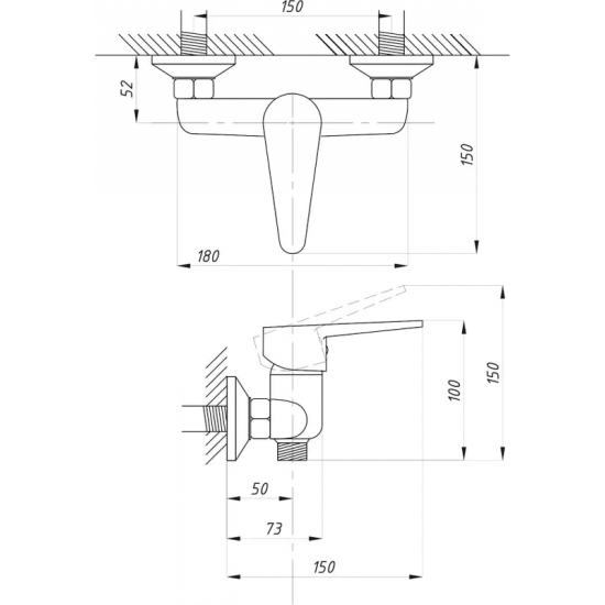 Смеситель для душа ПРОФСАН Комплектация ПСМ-104-4 хром