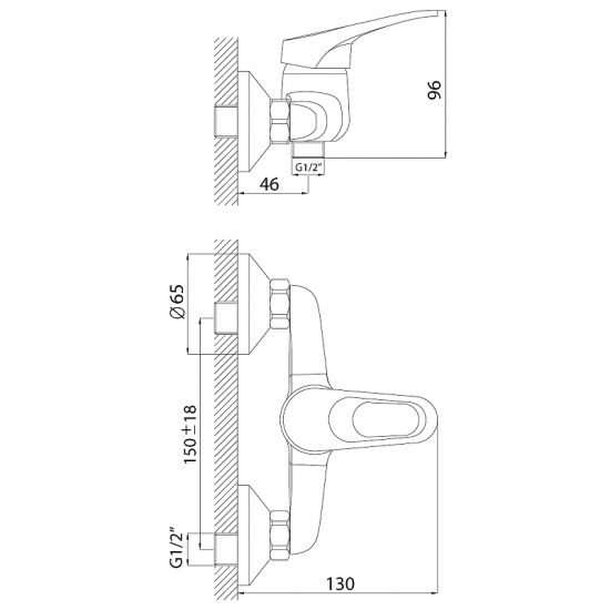 Смеситель для душа ROSSINKA B35-41 хром