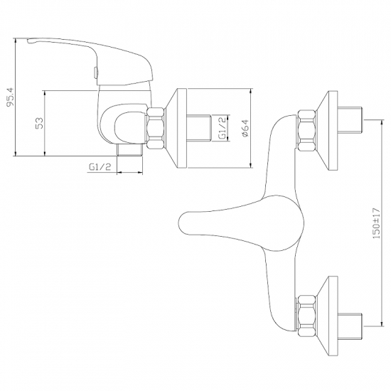 Смеситель для душа ROSSINKA Y35-41 хром