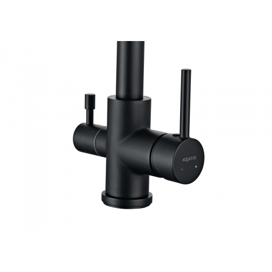Смеситель для кухни AQUATEK Вега AQ1085MB с краном для питьевой воды, матовый чёрный