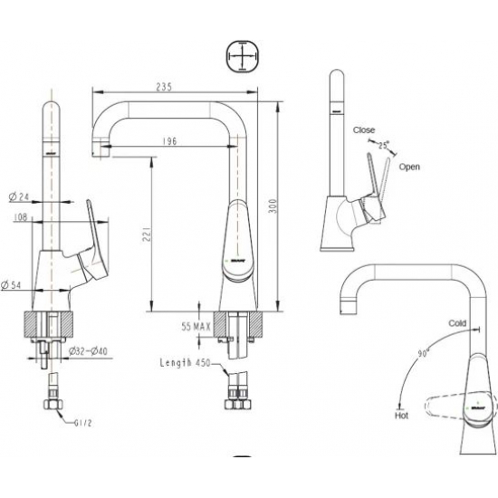Смеситель для кухни BRAVAT Eco F7111147C-1 хром