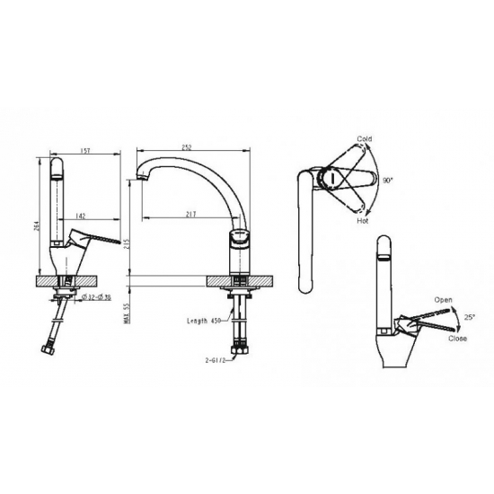 Смеситель для кухни BRAVAT Emeralda F7135147CP-1-RUS хром