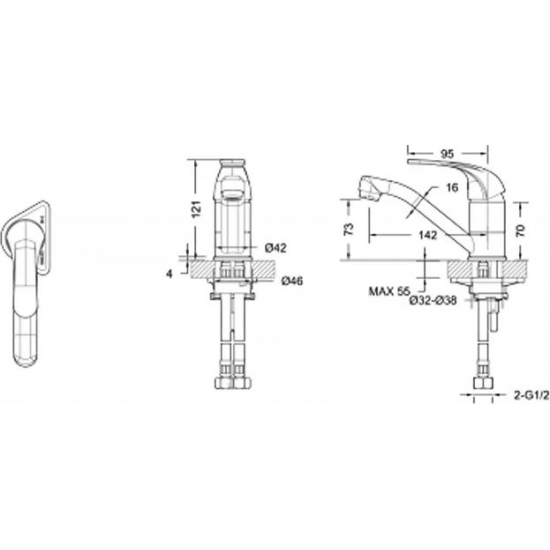 Смеситель для кухни BRAVAT Fit F1233188CP-RUS хром