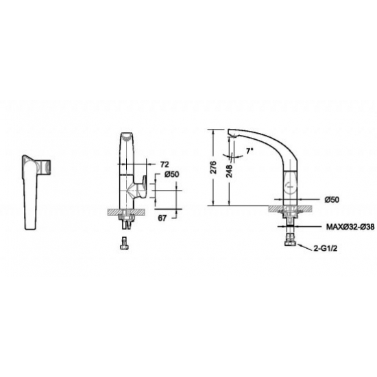 Смеситель для кухни BRAVAT Nizza F7353387CP-RUS хром