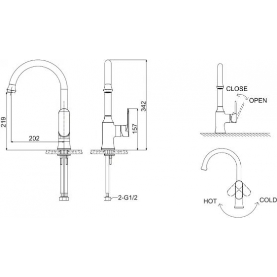 Смеситель для кухни BRAVAT Opal F7125183CP-RUS хром