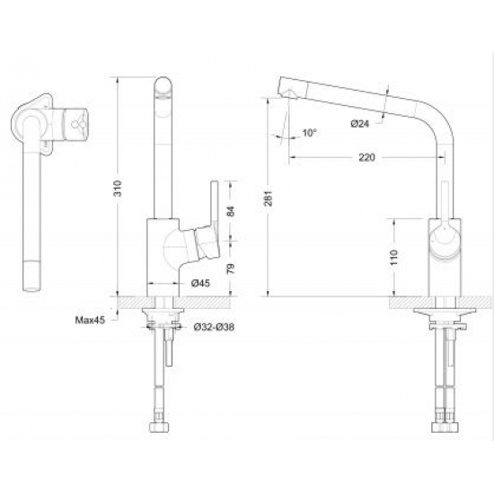 Смеситель для кухни BRAVAT Palace F7172217CP-1-RUS хром