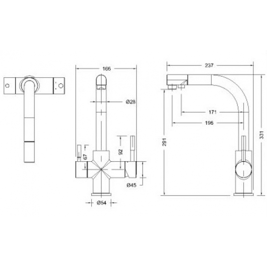 Смеситель для кухни BRAVAT Palace F729261CP-RUS с краном для питьевой воды