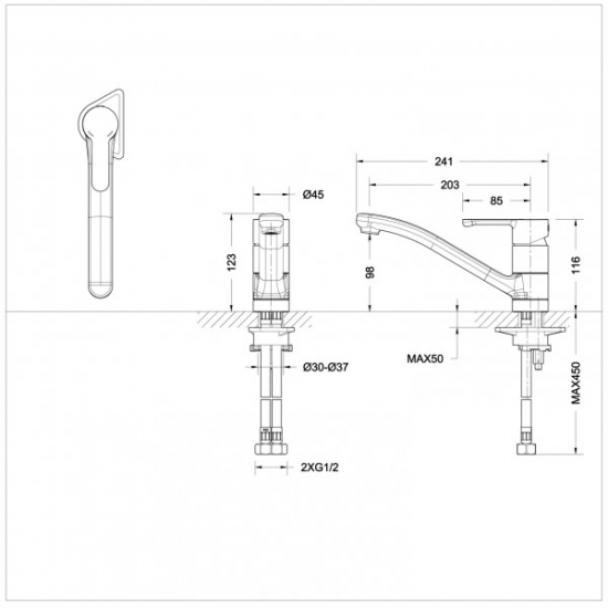 Смеситель для кухни BRAVAT Stream F73783C-2 хром