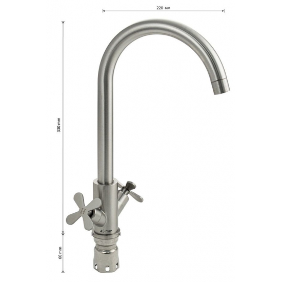 Смеситель для кухни BRIMIX 9303 из нержавеющей стали