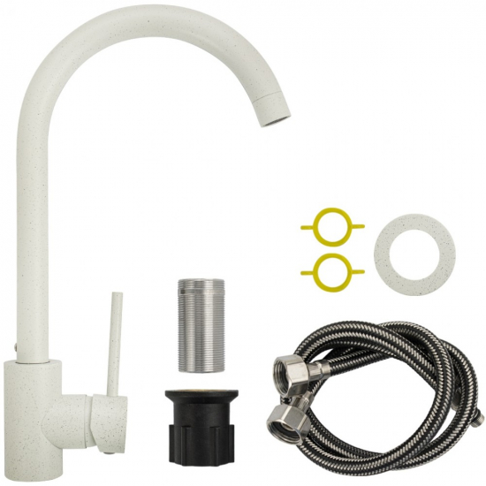 Смеситель для кухни BRIMIX 9305 из нержавеющей стали, белый камень