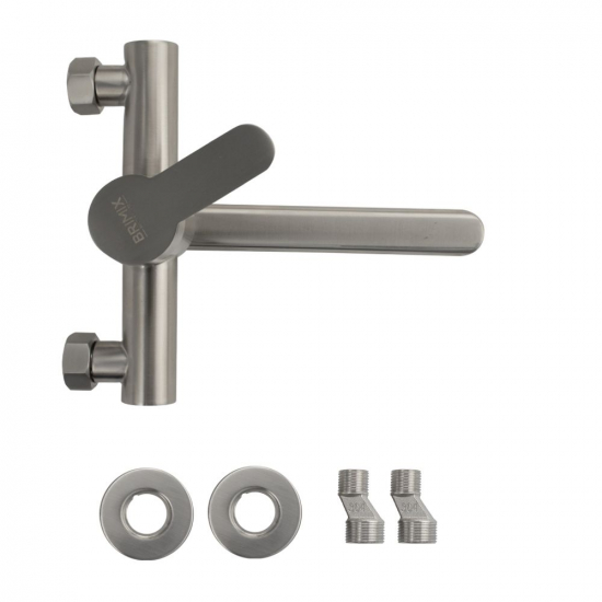 Смеситель для кухни BRIMIX 9328 из нержавеющей стали, настенный, сатин