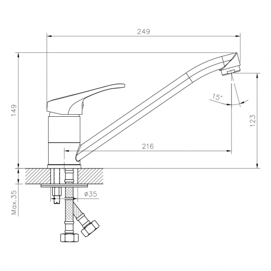 Смеситель для кухни DECOROOM DR21018