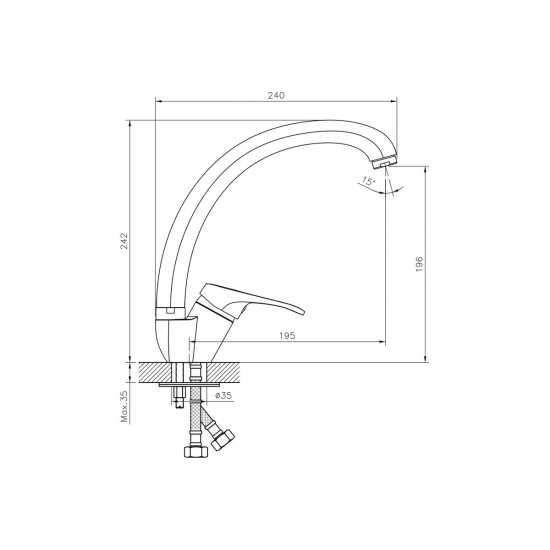 Смеситель для кухни DECOROOM DR21021 хром