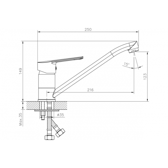 Смеситель для кухни DECOROOM DR22018 хром