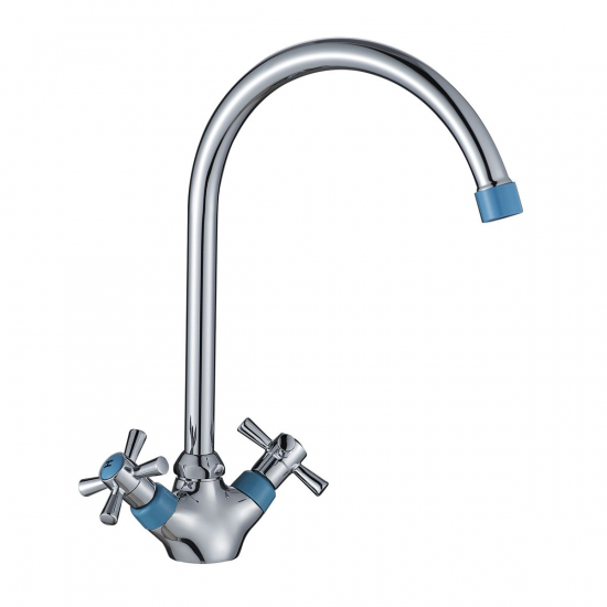 Смеситель для кухни DECOROOM DR51028-Blue синий/хром