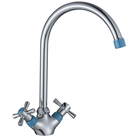 Смеситель для кухни DECOROOM DR51028-Blue синий/хром