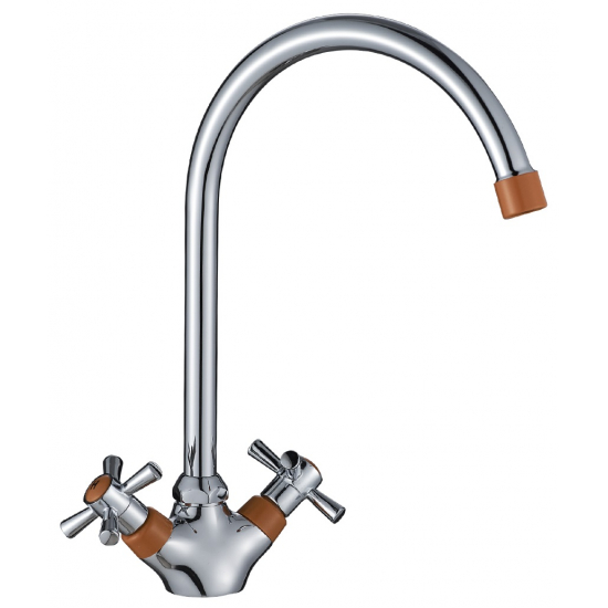 Смеситель для кухни DECOROOM DR51028-Orange оранжевый/хром