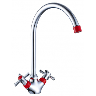 Смеситель для кухни DECOROOM DR51028-Red красный/хром