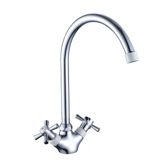 Смеситель для кухни DECOROOM DR51028-White белый/хром