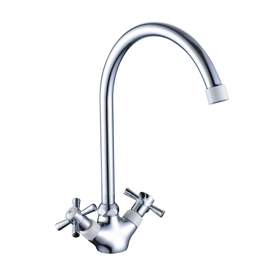 Смеситель для кухни DECOROOM DR51028-White белый/хром