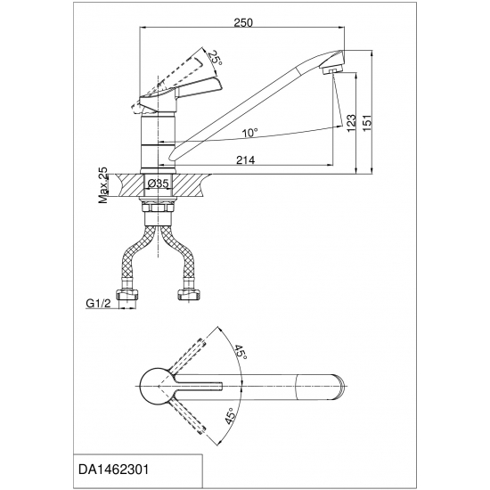 Смеситель для кухни D&K DA1462301