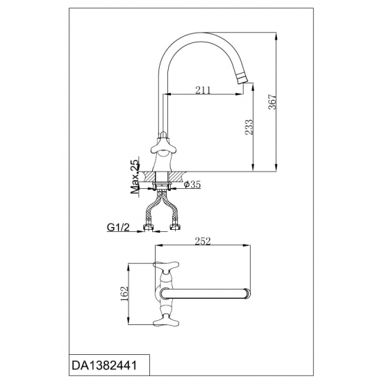 Смеситель для кухни D&K Hessen.Goethe DA1382441