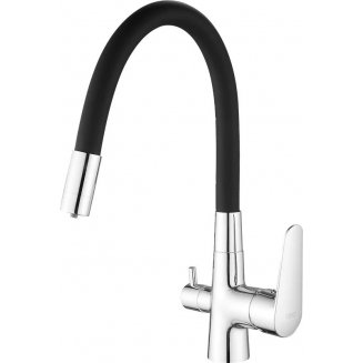 Смеситель для кухни ESKO Coral CL03B с краном для питьевой воды, чёрный/хром